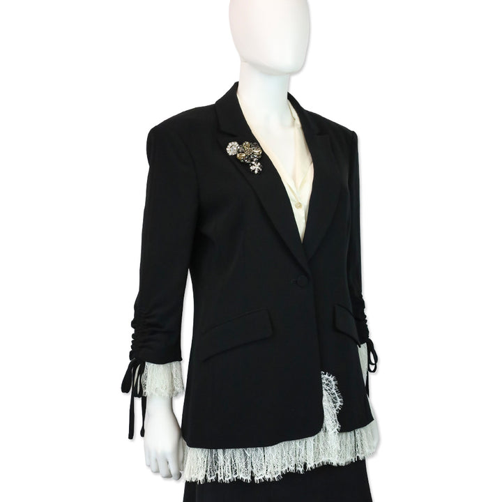 Cinq à Sept Le Petit Lace and Brooch Roxie Blazer