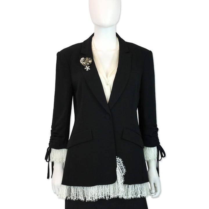 Cinq à Sept Le Petit Lace and Brooch Roxie Blazer