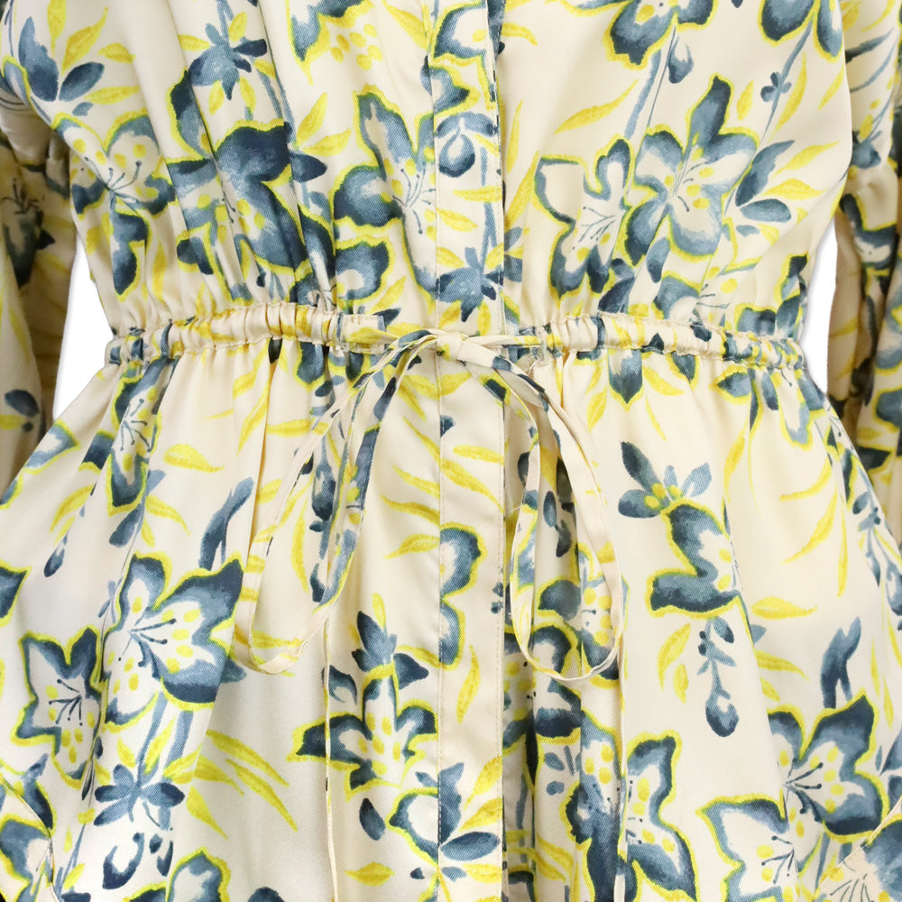 Cinq à Sept Raelynn Yellow Floral Print Drawstring Blouse