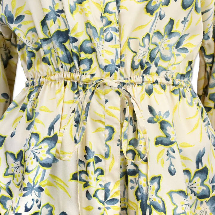 Cinq à Sept Raelynn Yellow Floral Print Drawstring Blouse