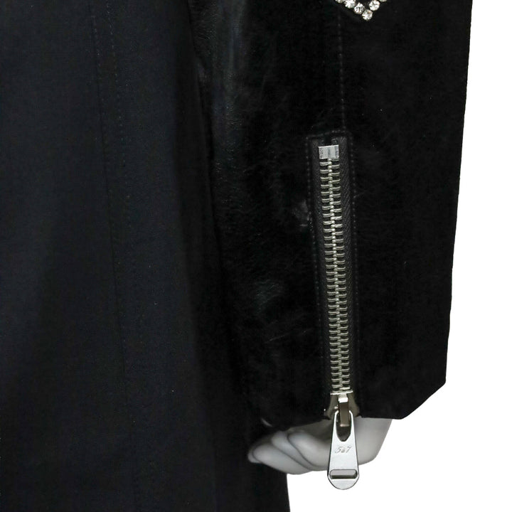 Cinq à Sept Zoe Faux Leather Rhinestone Heart Jacket