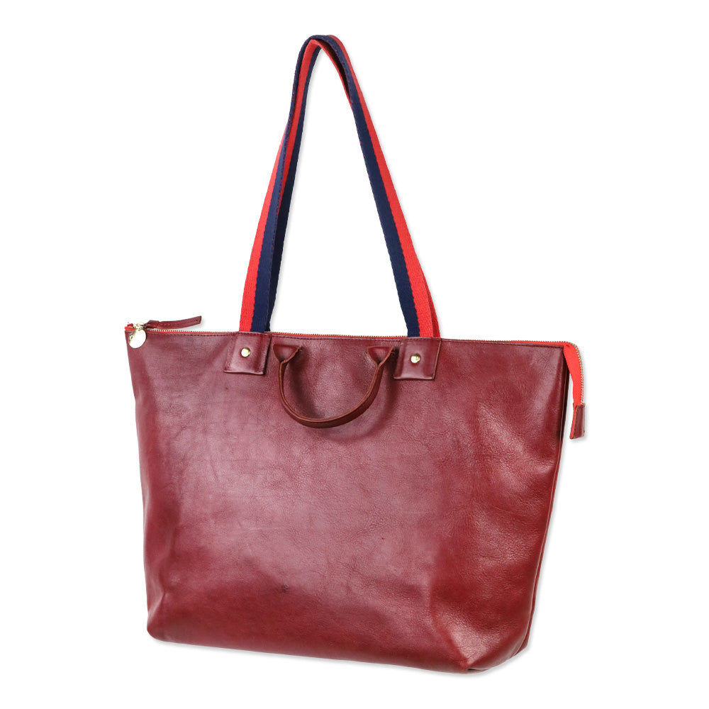 Clare V. Burgundy Le Zip Tote Bag
