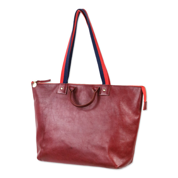 Clare V. Burgundy Le Zip Tote Bag