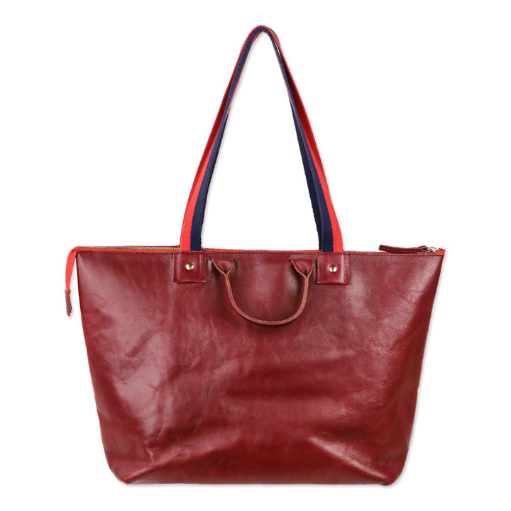 Clare V. Burgundy Le Zip Tote Bag