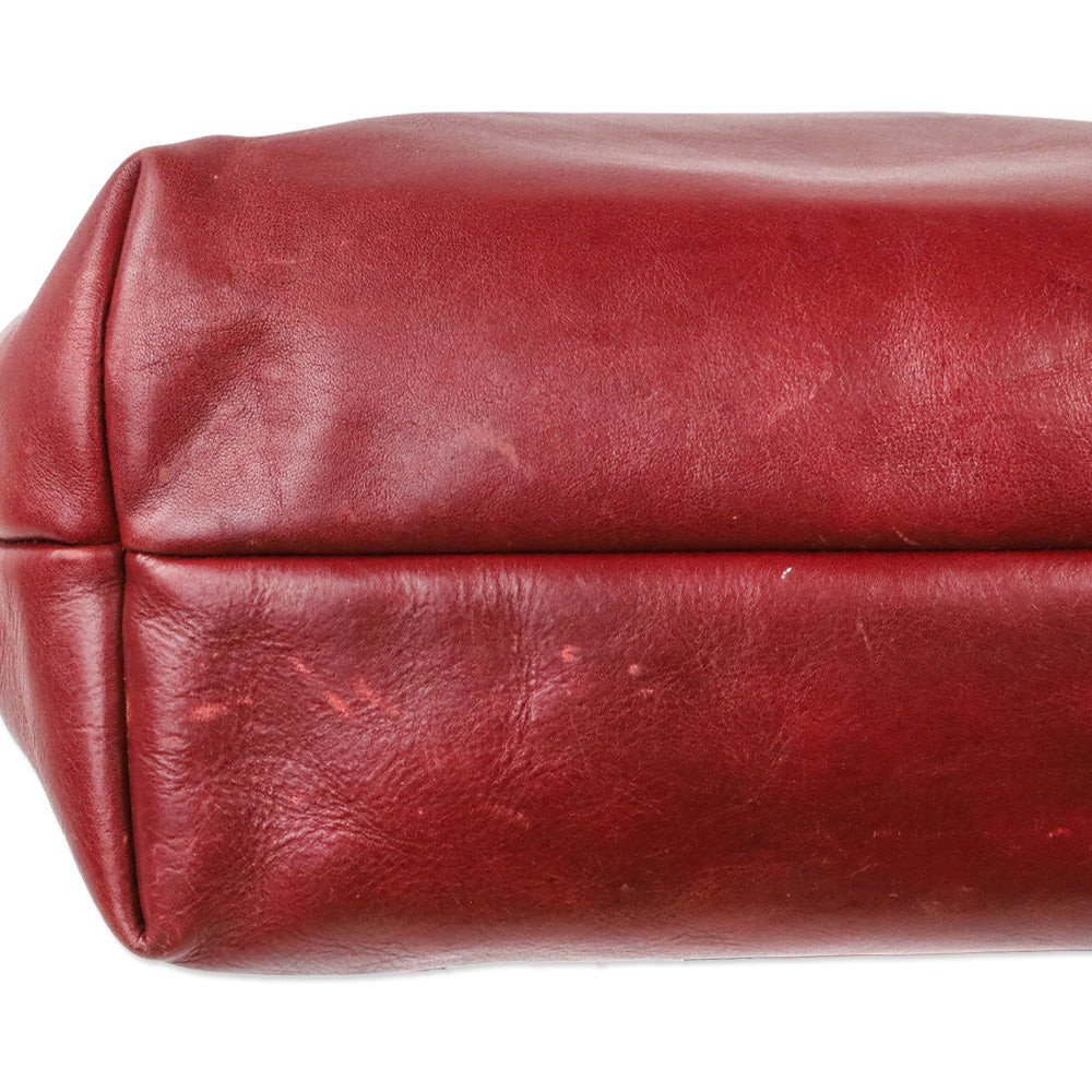 Clare V. Burgundy Le Zip Tote Bag