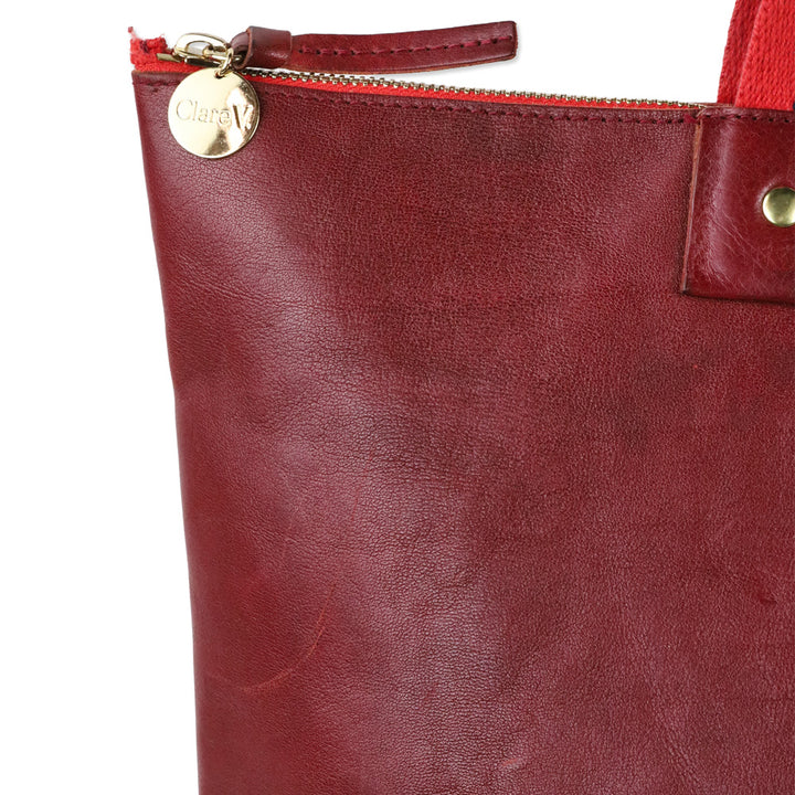 Clare V. Burgundy Le Zip Tote Bag