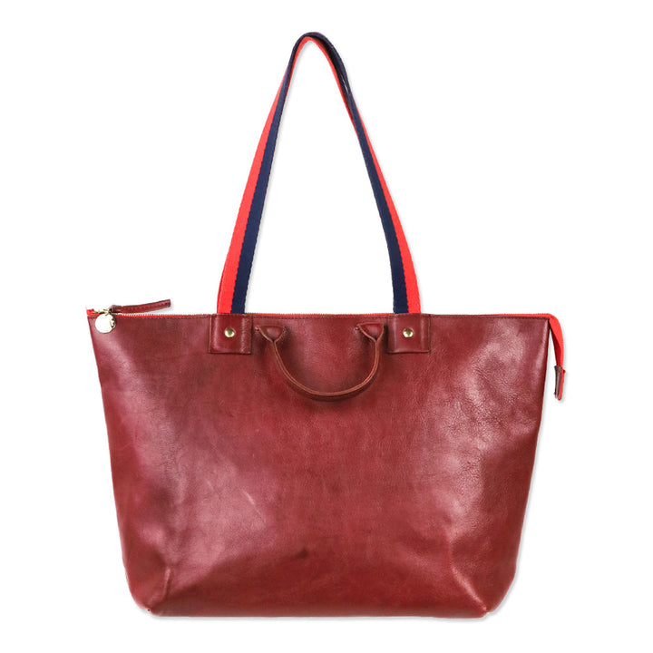 Clare V. Burgundy Le Zip Tote Bag