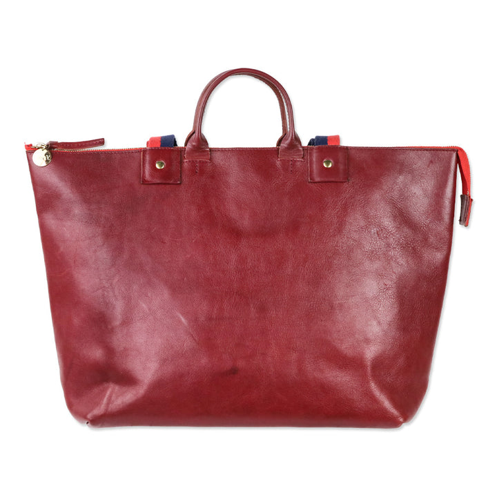 Clare V. Burgundy Le Zip Tote Bag