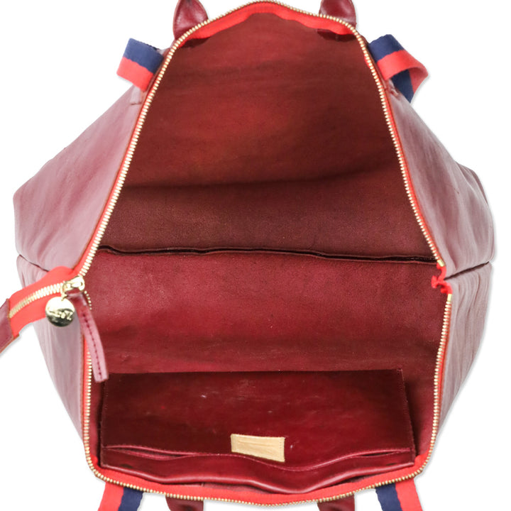 Clare V. Burgundy Le Zip Tote Bag