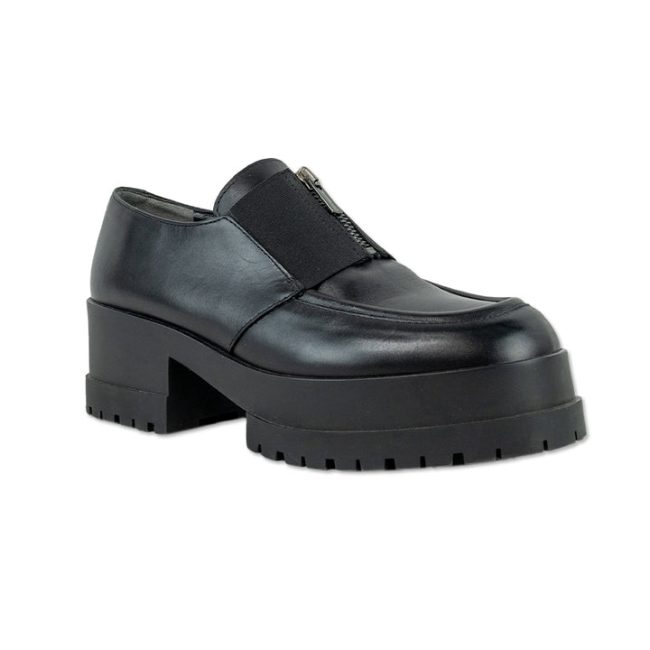 Clergerie WELL Black Leather Platform Loafers