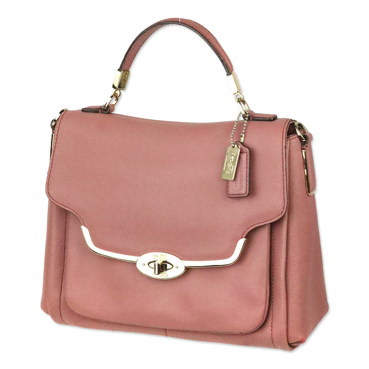 Coach 2013 Madison Sadie Mauve Pink Saffiano Leather Satchel