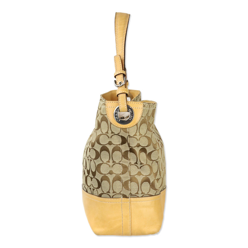 Coach 2156 Tan Signature Hobo Bag