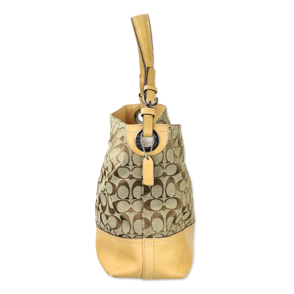 Coach 2156 Tan Signature Hobo Bag