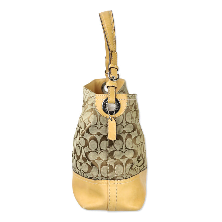 Coach 2156 Tan Signature Hobo Bag