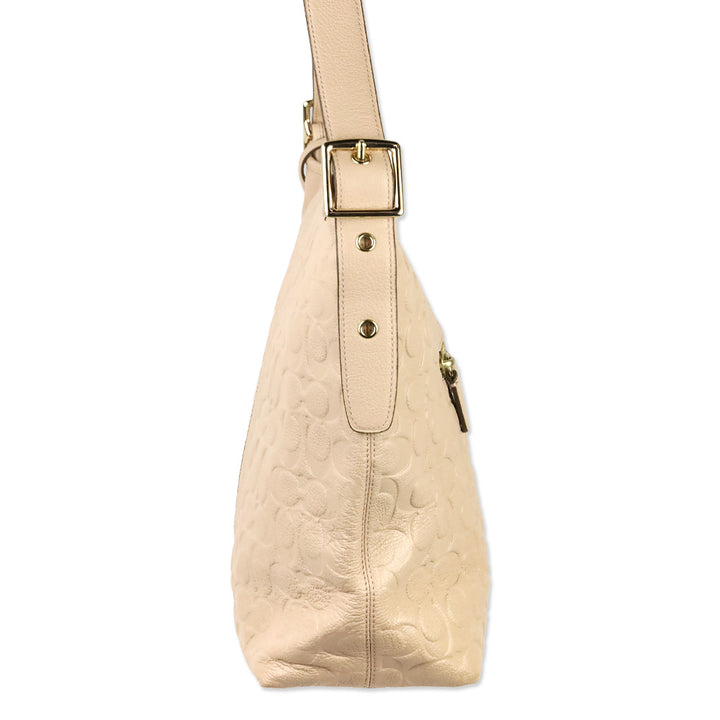 Coach 27959 Pink Legacy Embossed Leather Duffle