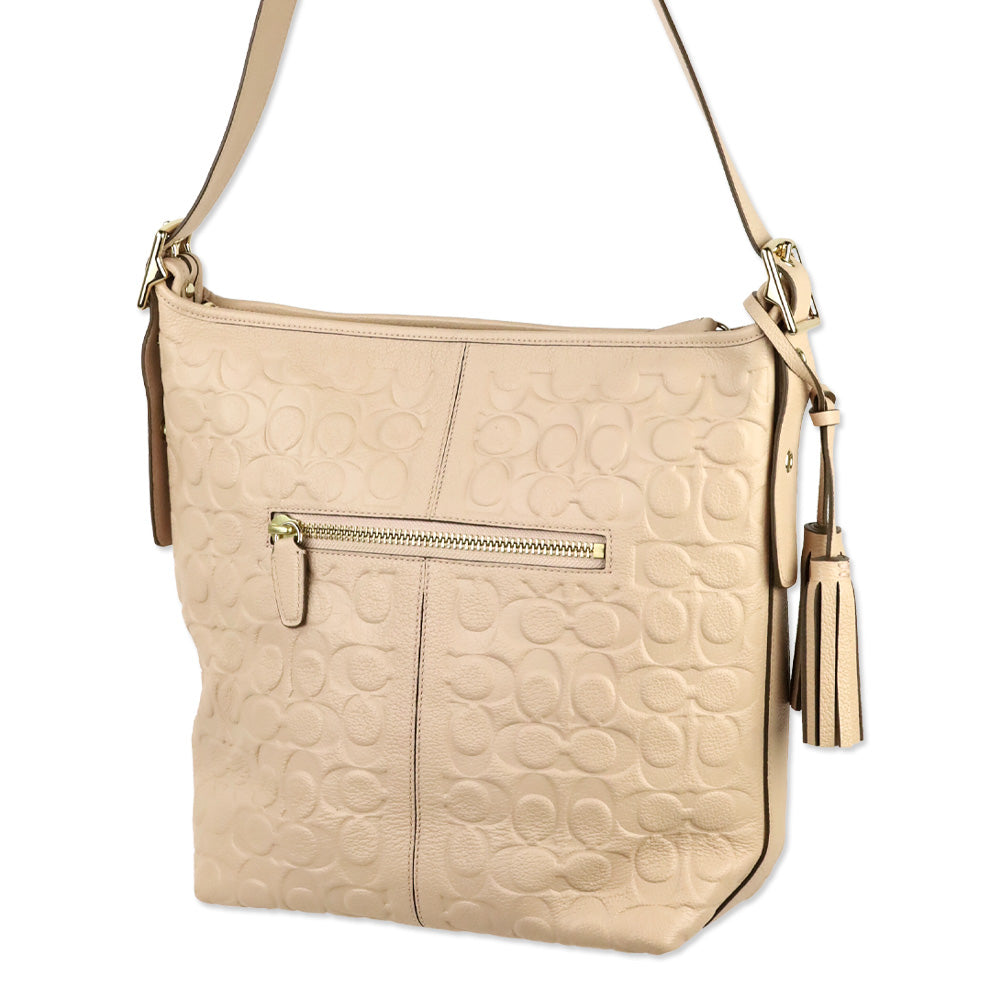 Coach 27959 Pink Legacy Embossed Leather Duffle