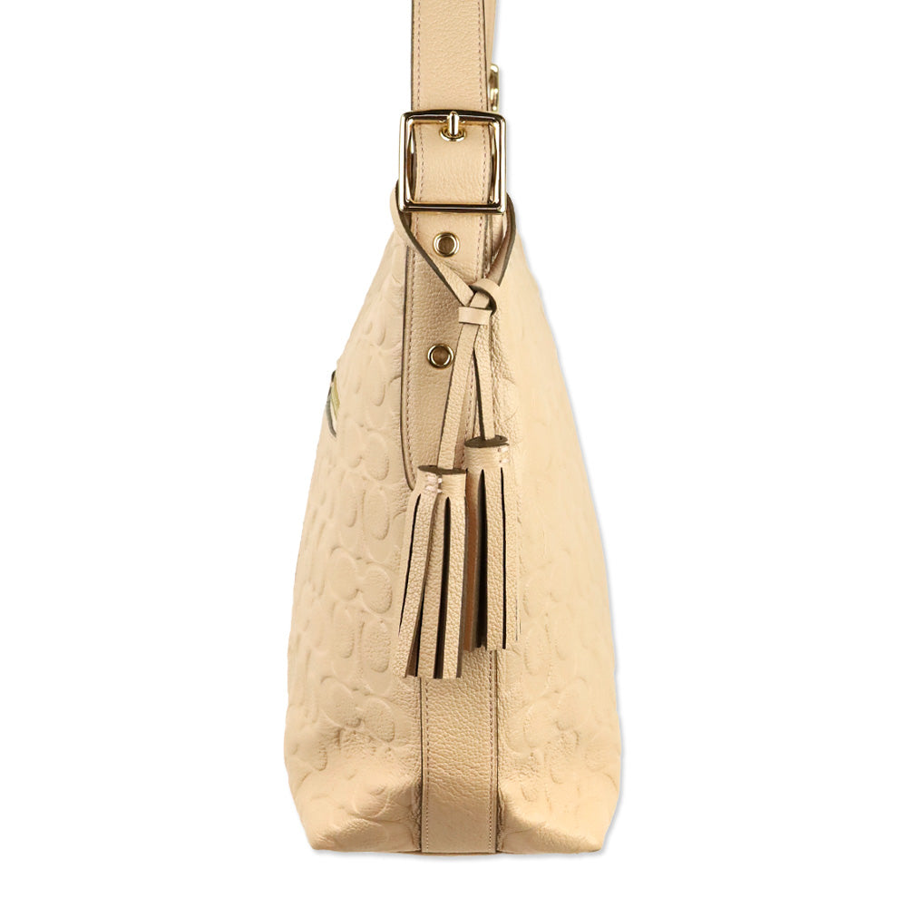 Coach 27959 Pink Legacy Embossed Leather Duffle