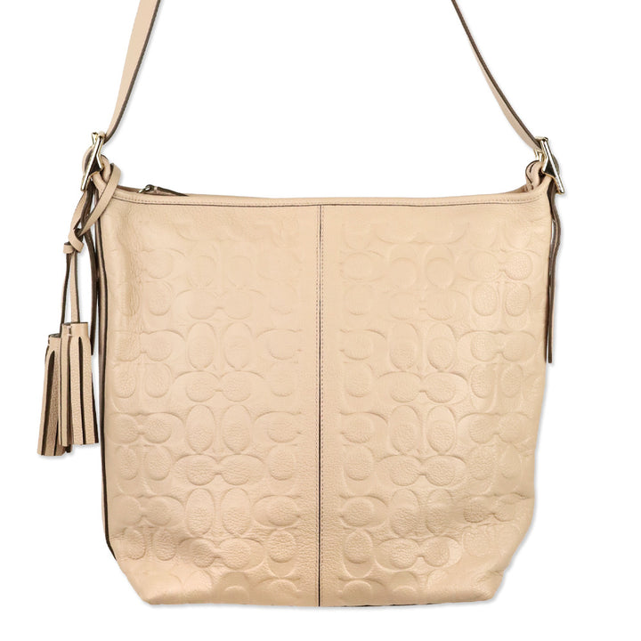 Coach 27959 Pink Legacy Embossed Leather Duffle