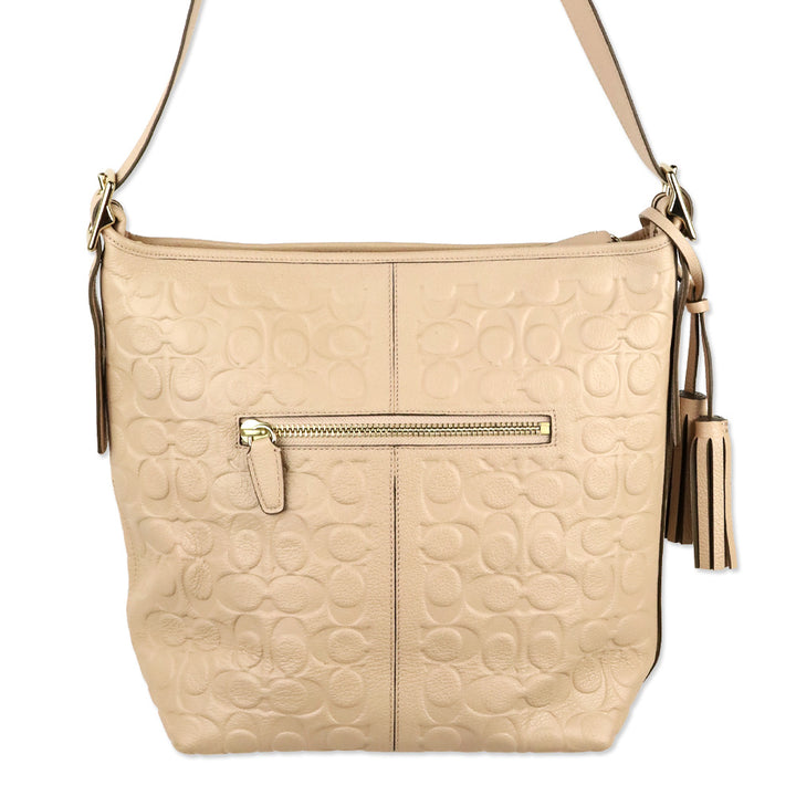 Coach 27959 Pink Legacy Embossed Leather Duffle