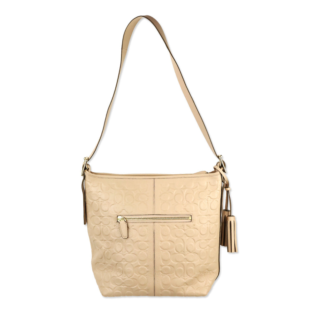 Coach 27959 Pink Legacy Embossed Leather Duffle