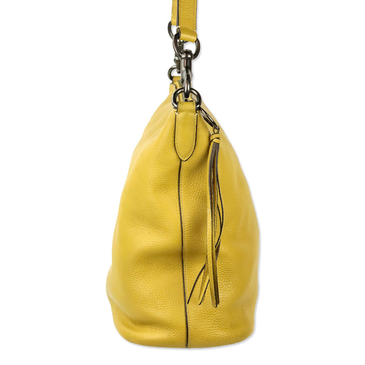 Coach 29257 Mustard Yellow Leather Large Duffle Hobo Bag