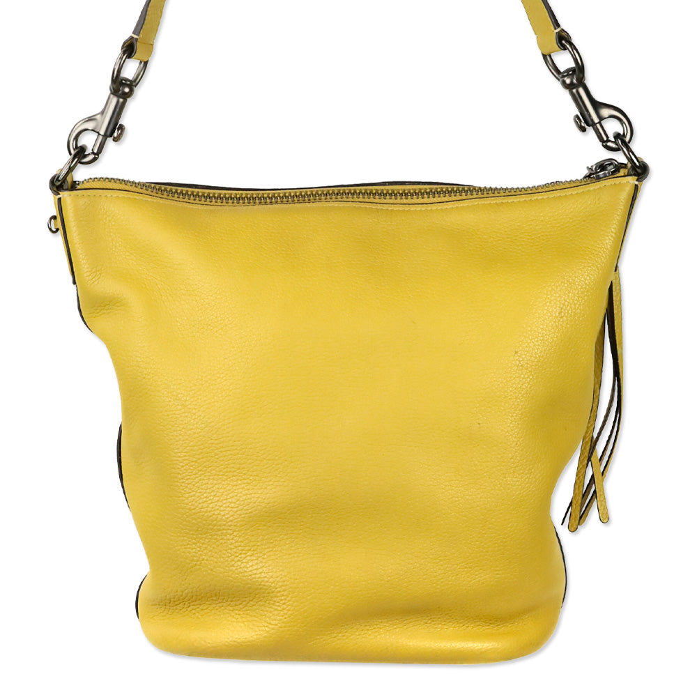 Coach 29257 Mustard Yellow Leather Large Duffle Hobo Bag