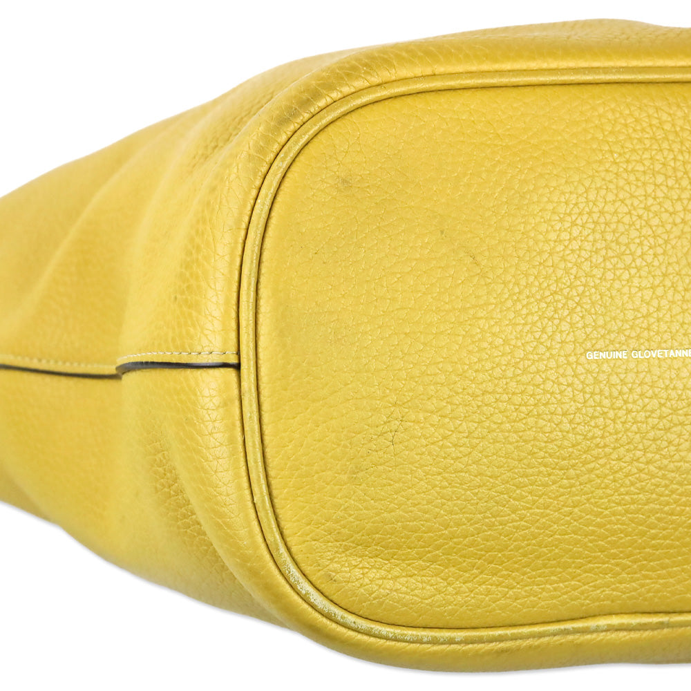 Coach 29257 Mustard Yellow Leather Large Duffle Hobo Bag