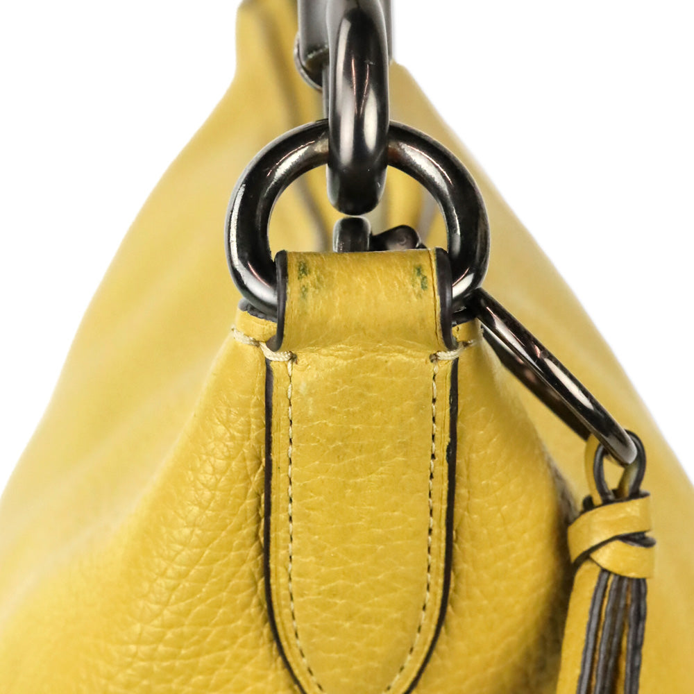 Coach 29257 Mustard Yellow Leather Large Duffle Hobo Bag
