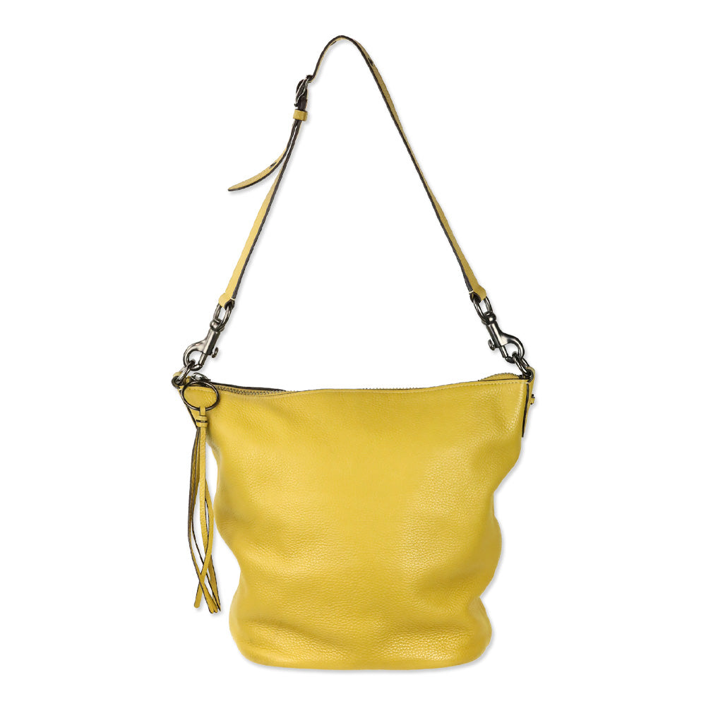 Coach 29257 Mustard Yellow Leather Large Duffle Hobo Bag
