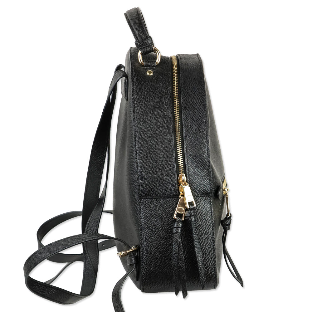Coach 76624 Black Crossgrain Leather Jordyn Backpack