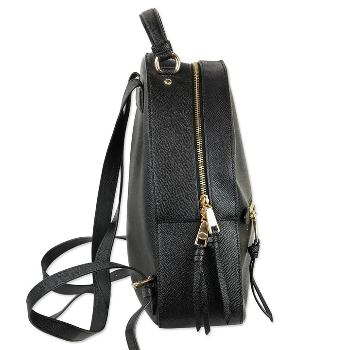 Coach 76624 Black Crossgrain Leather Jordyn Backpack