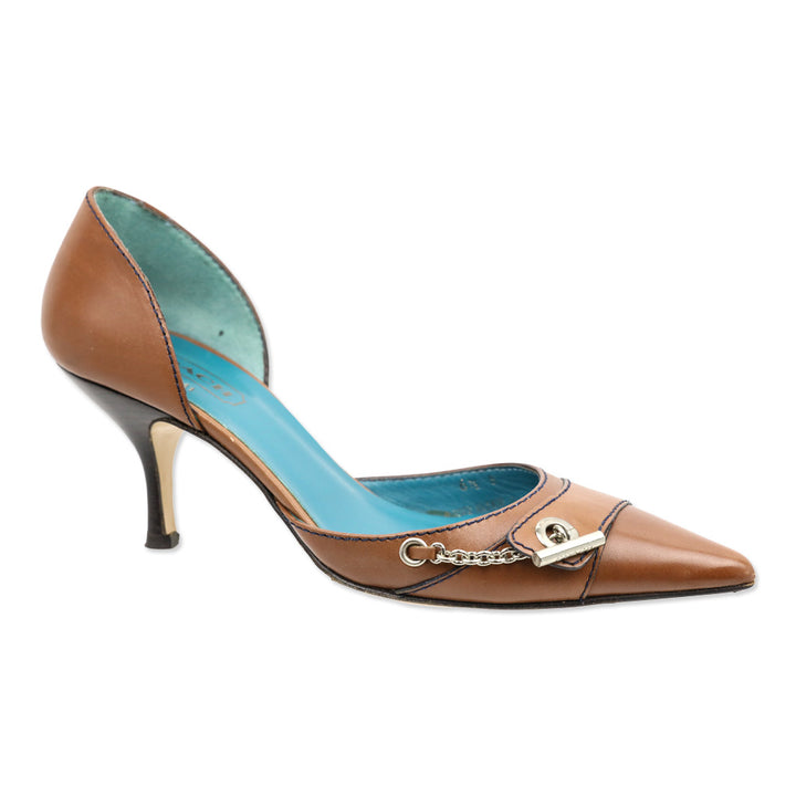 Coach Alexia Saddle Calf Leather Toggle Accent D'Orsay Pump
