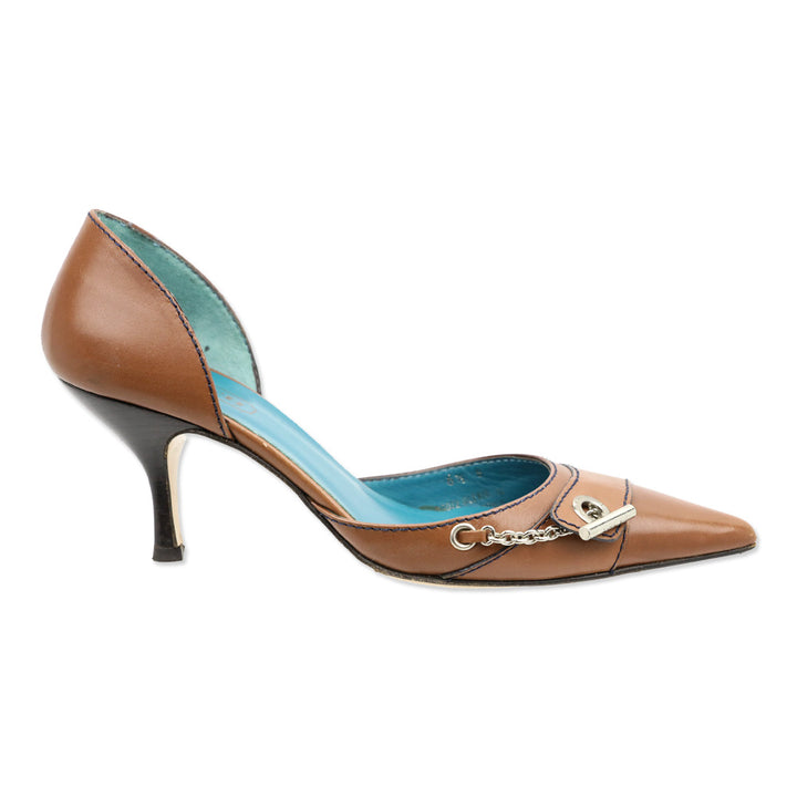 Coach Alexia Saddle Calf Leather Toggle Accent D'Orsay Pump