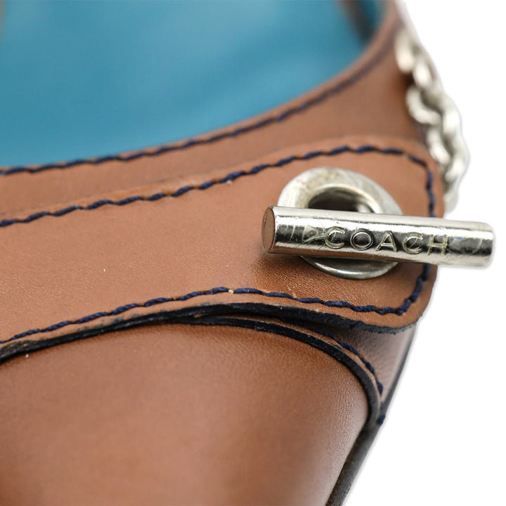 Coach Alexia Saddle Calf Leather Toggle Accent D'Orsay Pump