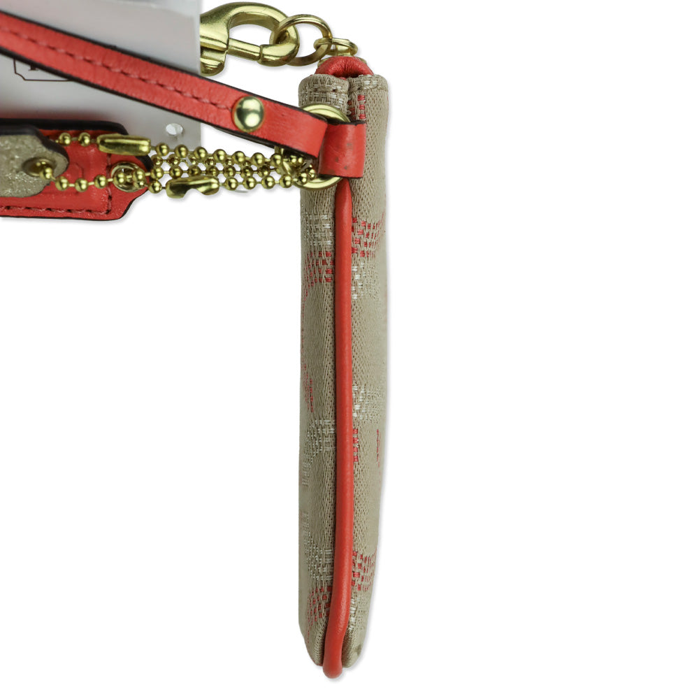 Coach Ashley Dot OP Art Khaki/Tearose Small Wristlet