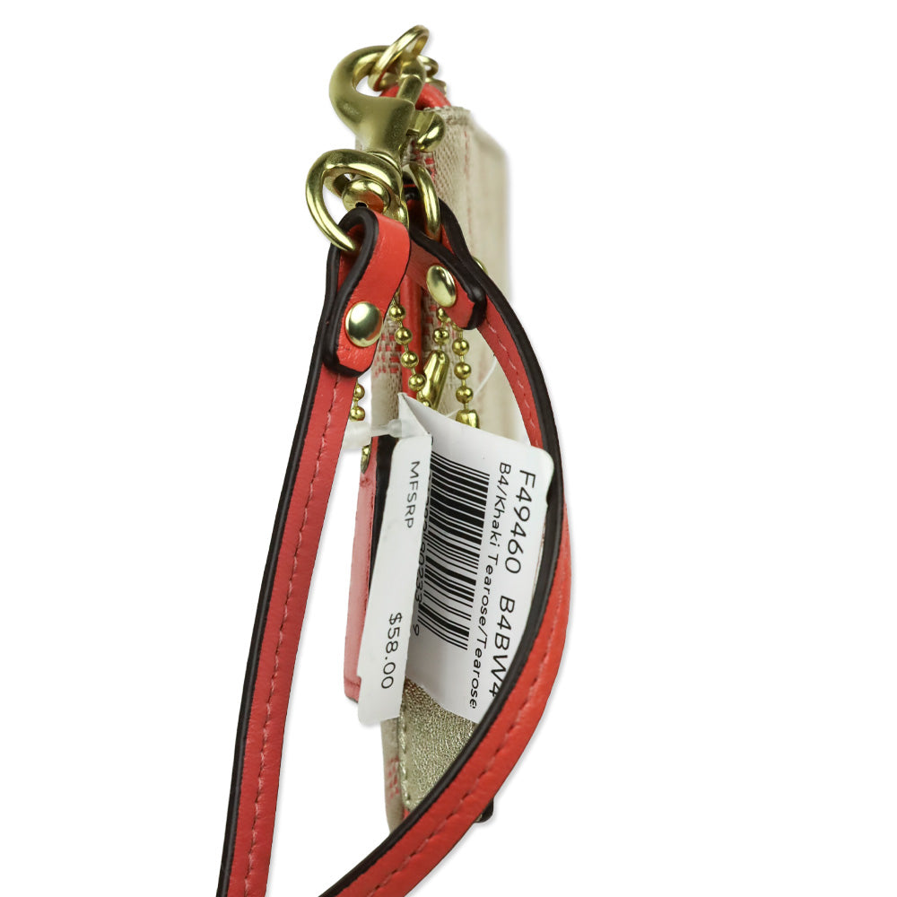 Coach Ashley Dot OP Art Khaki/Tearose Small Wristlet