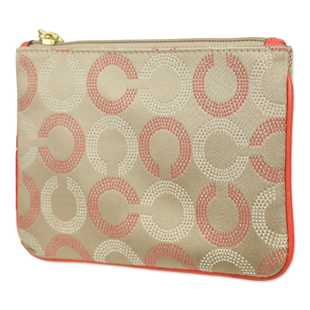 Coach Ashley Dot OP Art Khaki/Tearose Small Wristlet