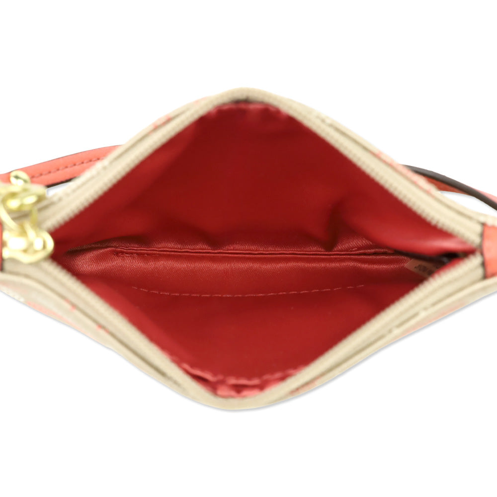 Coach Ashley Dot OP Art Khaki/Tearose Small Wristlet