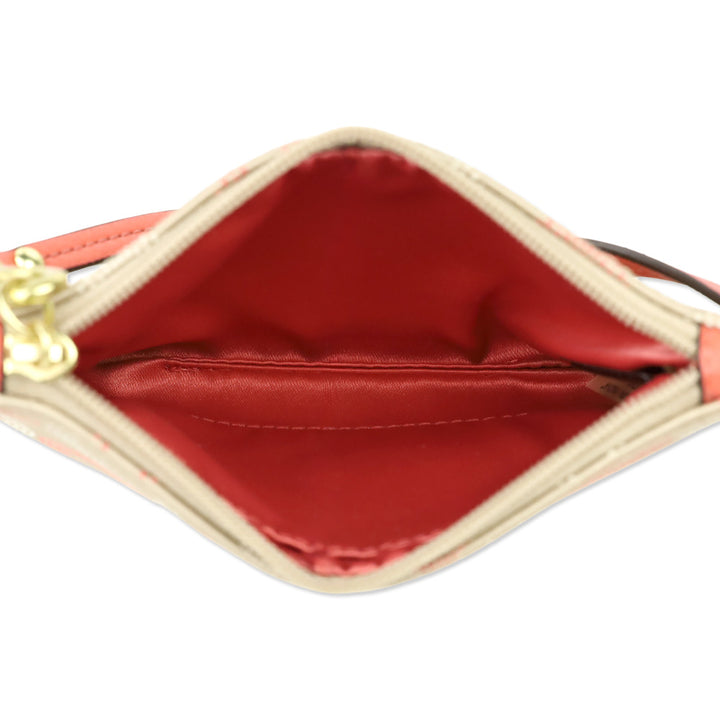 Coach Ashley Dot OP Art Khaki/Tearose Small Wristlet