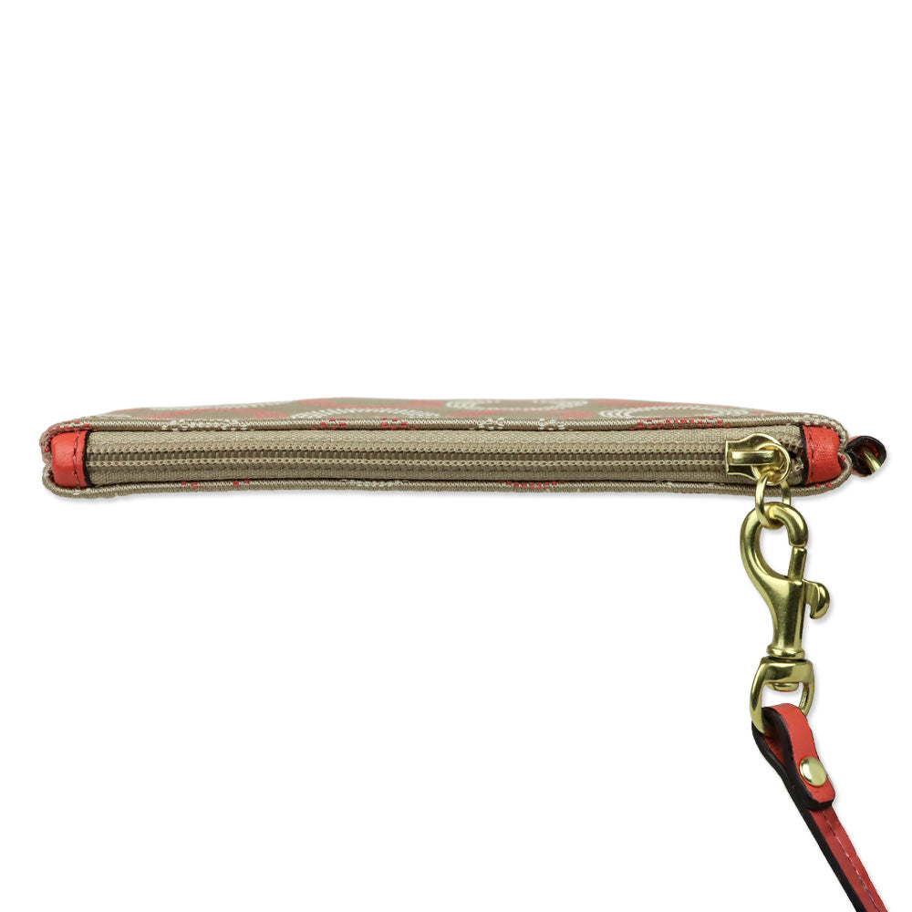 Coach Ashley Dot OP Art Khaki/Tearose Small Wristlet