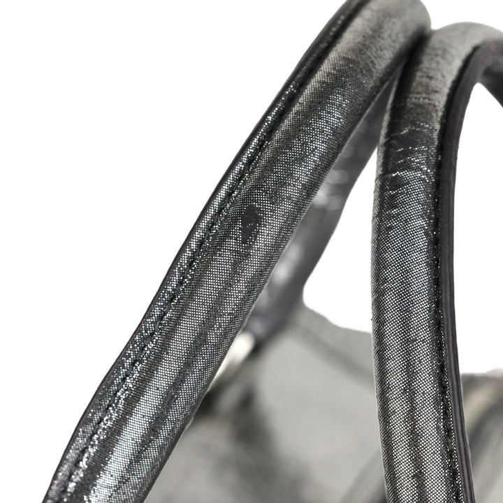 Coach Ashley Metallic Silver Perforated Leather Satchel Handbag