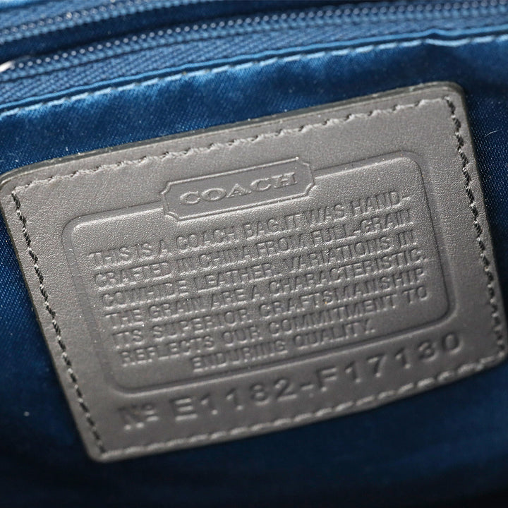 Coach Ashley Metallic Silver Perforated Leather Satchel Handbag