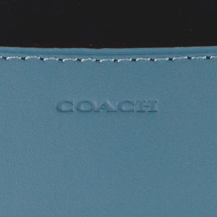 Coach Baby Blue Leather Envelope Wristlet Clutch