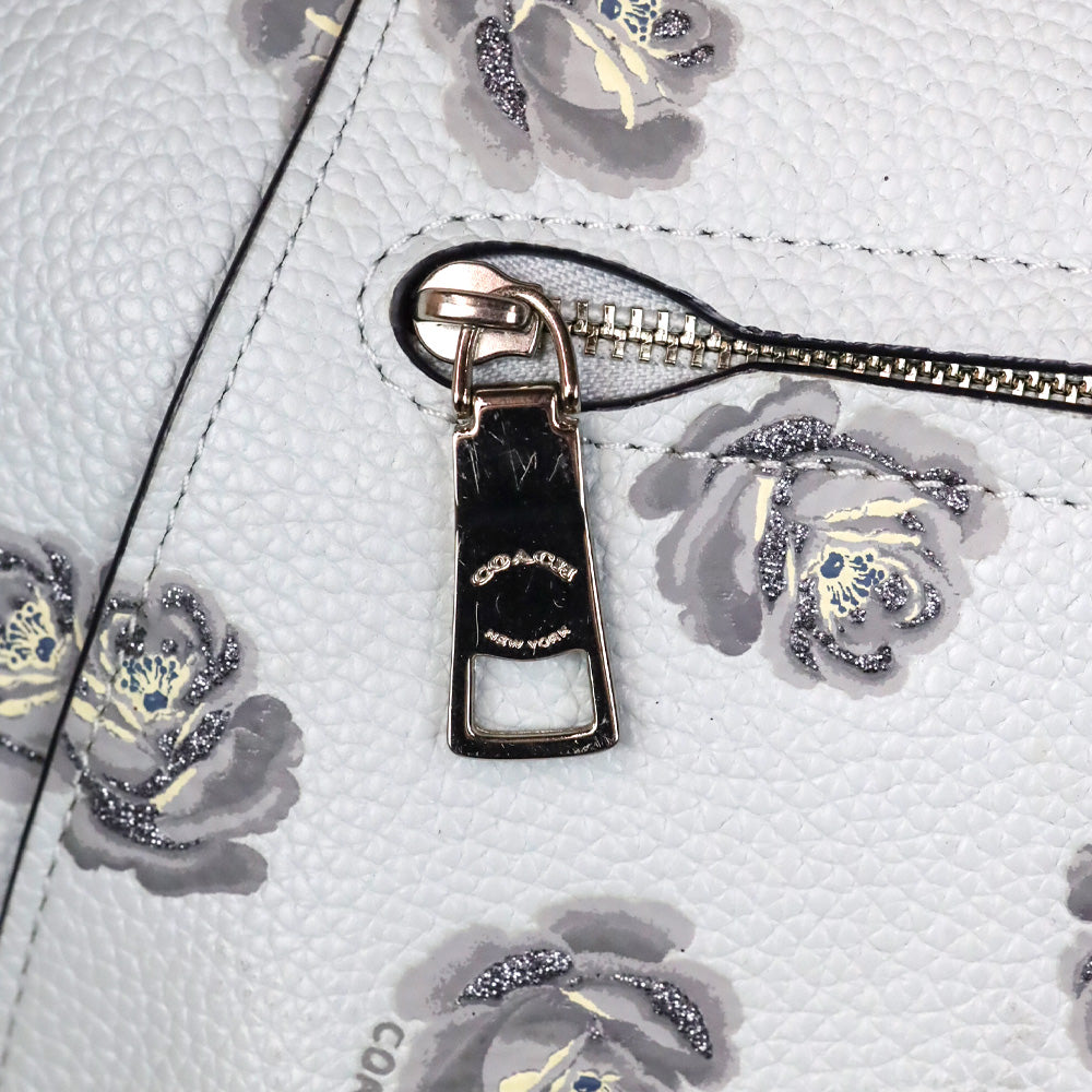 Coach Baby Blue Rose Print Leather Taylor Tote