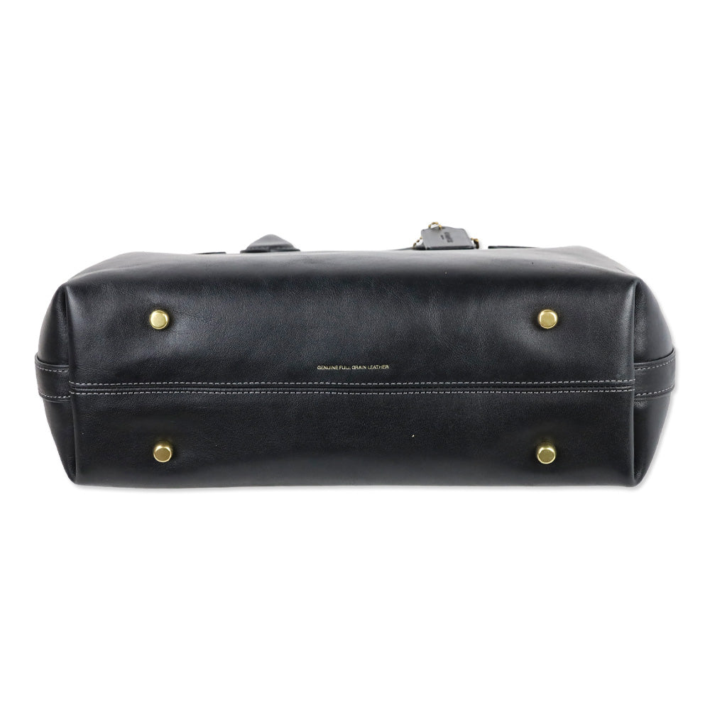 Coach Black Leather Brass Empire Carryall 26