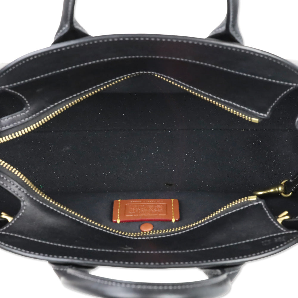 Coach Black Leather Brass Empire Carryall 26