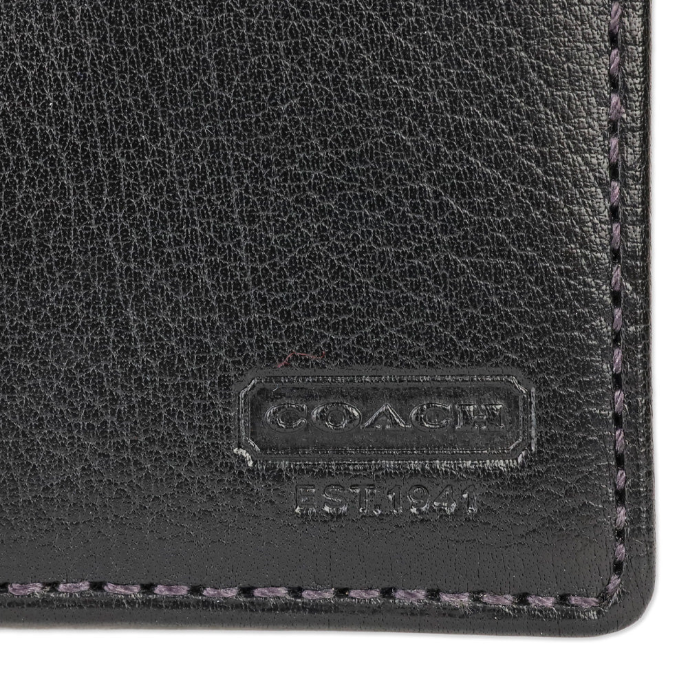 Coach Black Leather Large Card Case