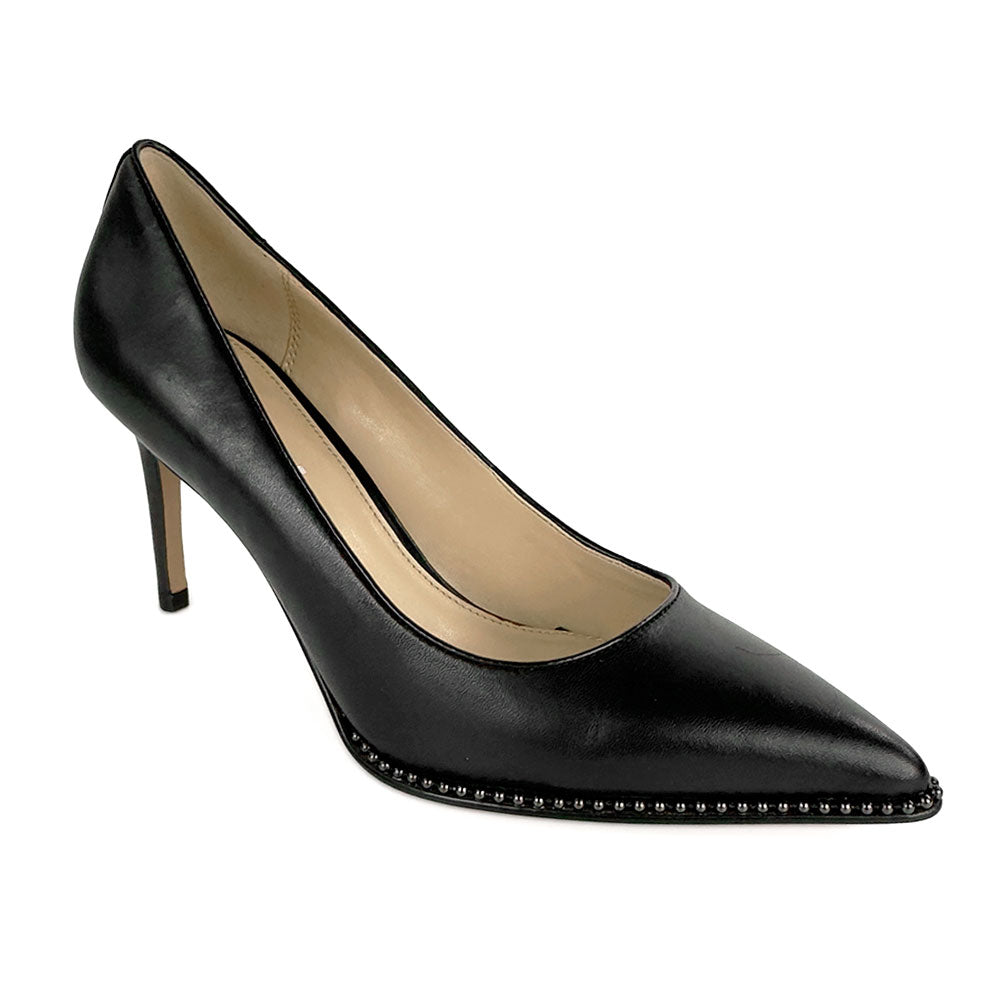 Coach Black Leather Pointed Toe Pumps
