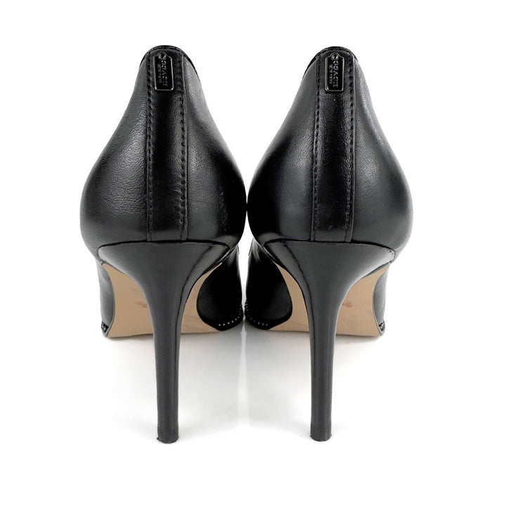 Coach Black Leather Pointed Toe Pumps