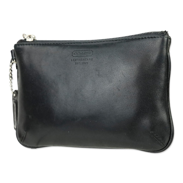Coach Black Leather Small Wristlet